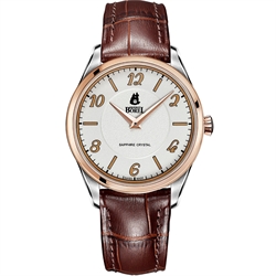Borel Retro Collection Retro Elegant Floral Font Arabic Numerals Dial Men's Quartz Watch GBR906-4869BR#