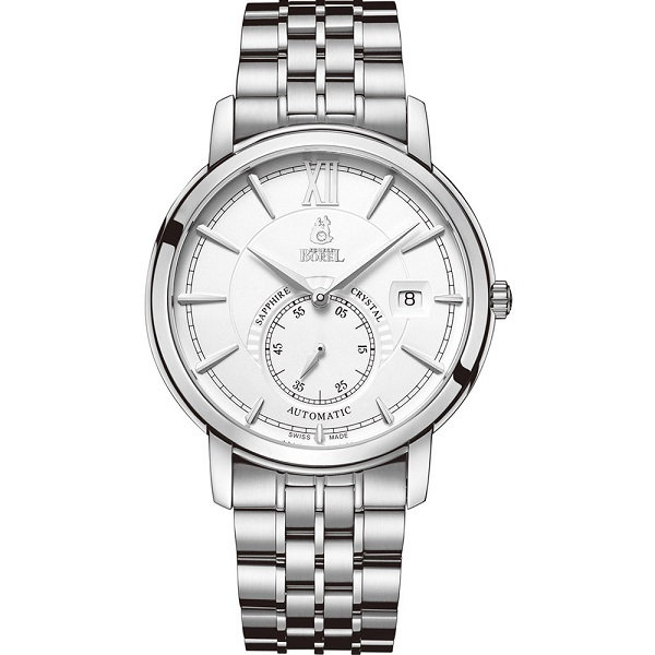 Borel 依波路皇室系列白色錶盤大開面小秒針設計男士自動機械手錶 GS6155W-4822#