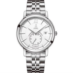 Borel 依波路皇室系列白色錶盤大開面小秒針設計男士自動機械手錶 GS6155W-4822#