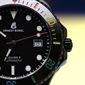 Borel Sage Collection "Ctenophore" DLC Black Steel Rainbow Ceramic Ring 200 meters Diving Men's Automatic Watch N0735G0D-MZ5W