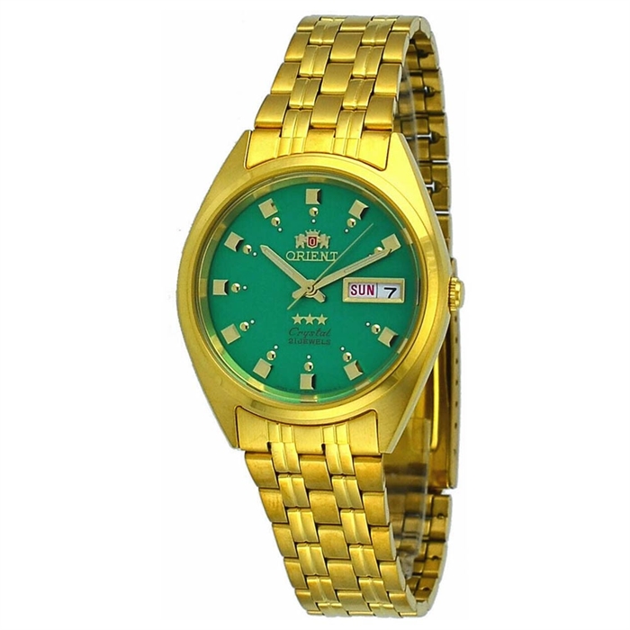 Orient 3 Star Green Dial Vintage Gold Stainless Steel Automatic Watch FAB00001N9 Anytime Watch Company Ltd. OMEGA LONGINES ERNEST BOREL CASIO SEIKO CITIZEN Watches Anytime Watch Company Ltd. OMEGA LON...