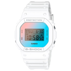 Casio G-SHOCK 5600 系列陽光沙灘搶眼反射玻璃白色數碼手錶 DW-5600TL-7