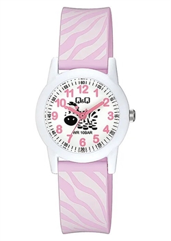 Q&Q Watch 30.5mm Zebra Pattern Dial Quartz Children's Watch V22A013VY