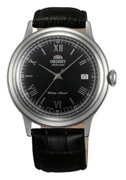 Orient 東方經典系列Bambino V2 黑色錶盤皮革錶帶男士機械手錶 FAC0000AB0