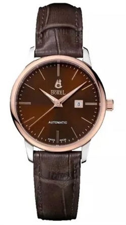Borel 依波路典雅系列棕色錶盤棕色真皮錶帶女士自動機械手錶 LB5610-8319BR1