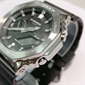 Casio G-SHOCK G-STEEL 2100 系列黑色錶盤八角形藍牙太陽能手錶 GBM-2100-1A