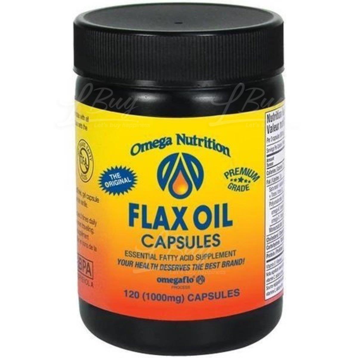 Omega Nutrition- Flax Oil Capsules 120 Capsules (1000mg each)
