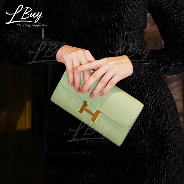 2020 Hermes Vert Criquet Epsom Leather Constance To Go Long Wallet