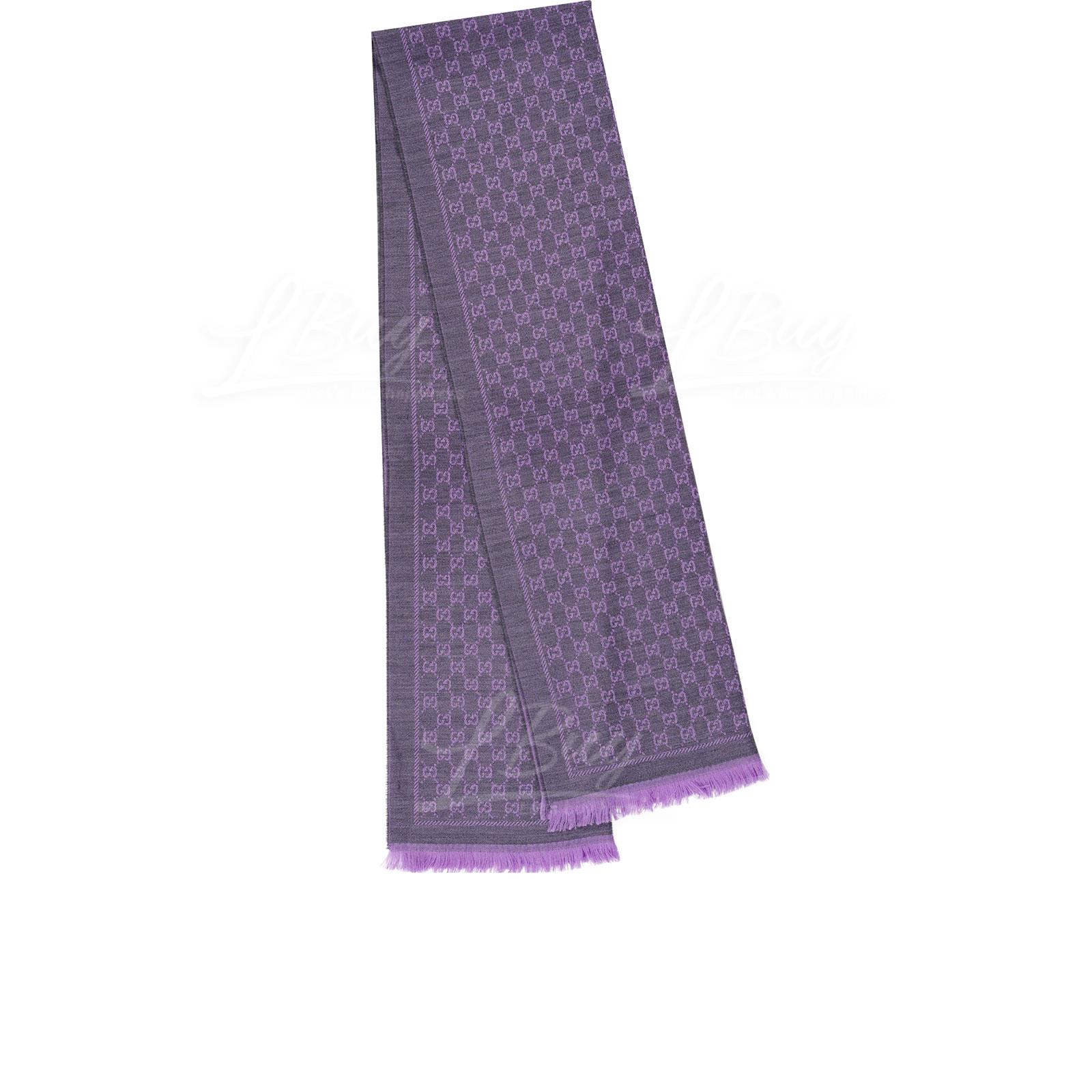 Gucci GG logo Purple Wool Scarf