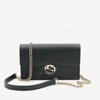 Gucci Interlocking G Leather Wallet with Chain Handbag