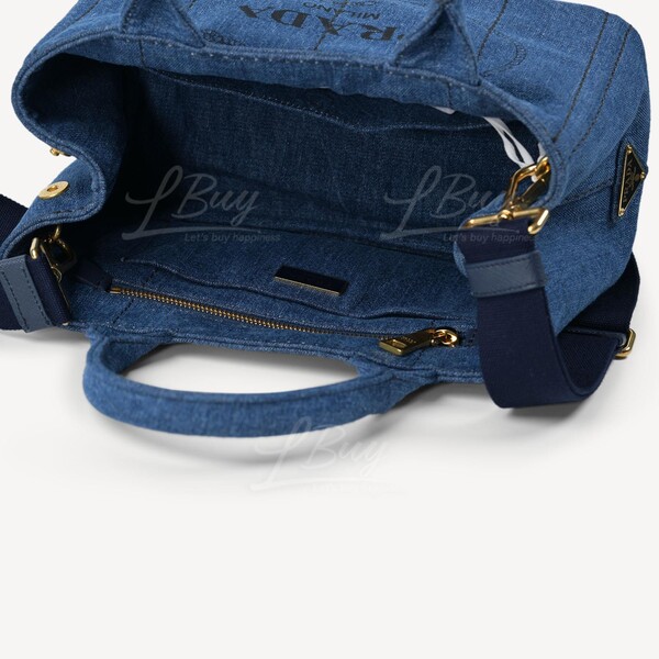 Crossbody bag Prada Blue in Denim - Jeans - 10574336