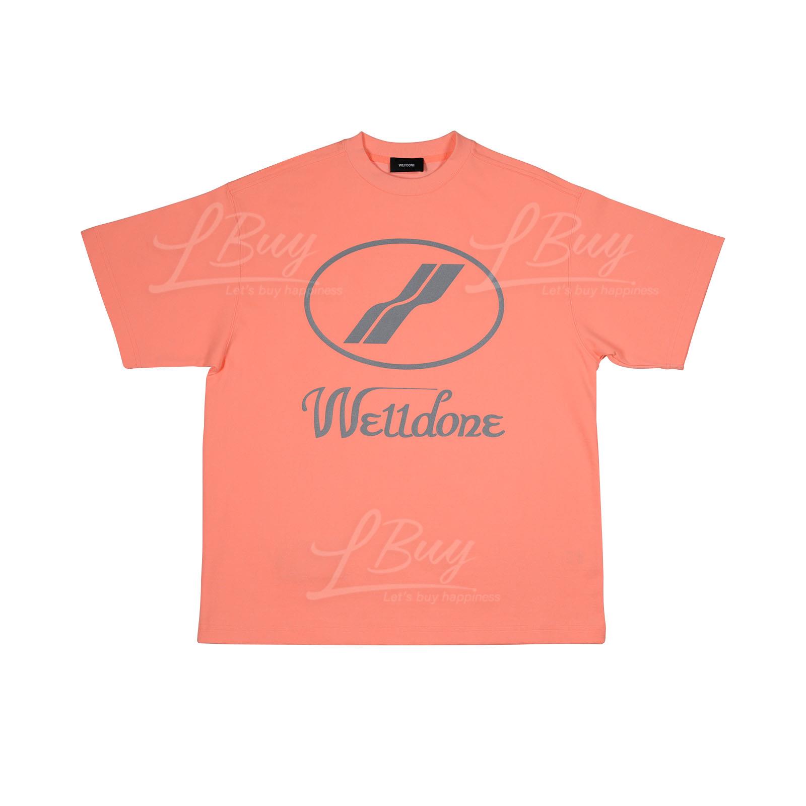 WE11DONE Neon Orange Logo T-Shirt