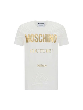Moschino Couture 金字Logo 短袖T恤 白色