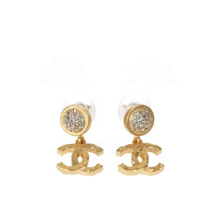 Chanel Gold CC Logo Pendant Earrings