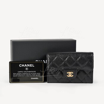 CHANEL-Chanel Classic Zipper 20cm Pouch Black with Gold Tone Metal AP1071