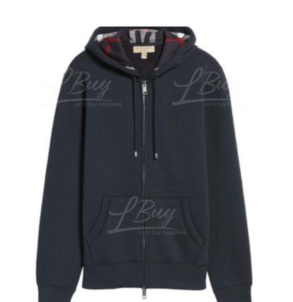 Burberry Classic Checks Black Long Sleeve Hooded Sweat Jacket