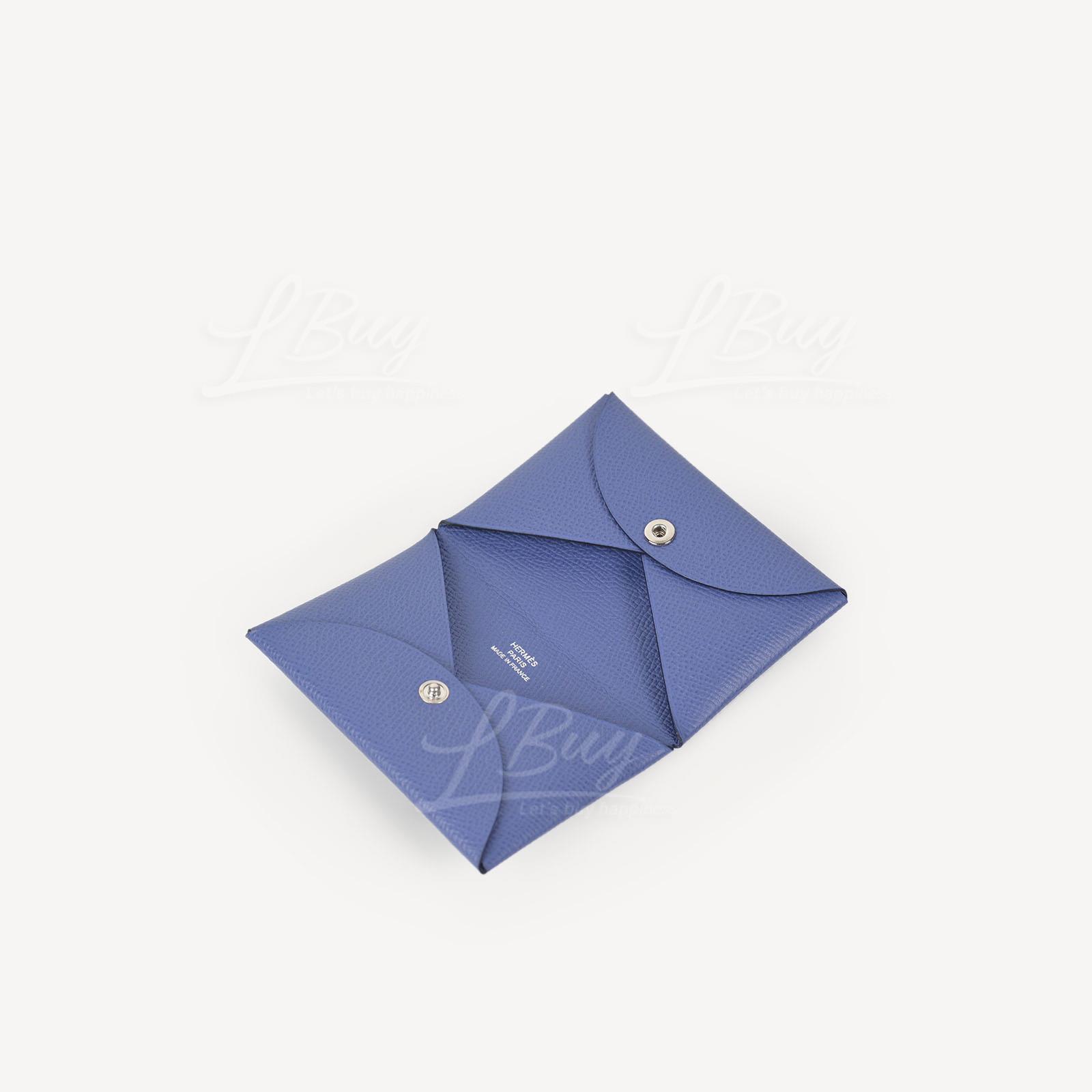 Hermes Calvi Card Holder Bleu Nuit