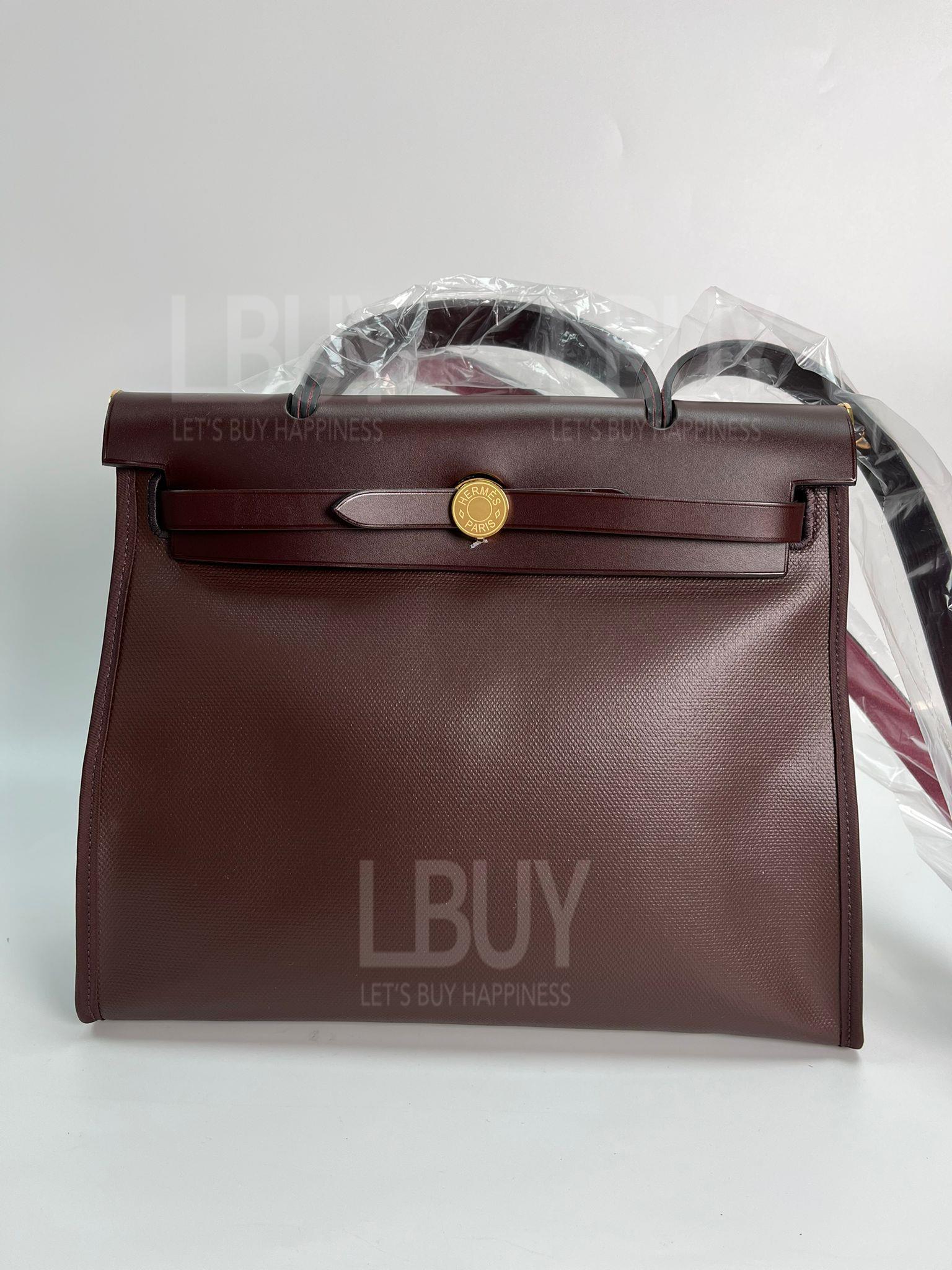 Hermes Herbag Zip 31 Retourne Bag 馬鞍紅 金扣