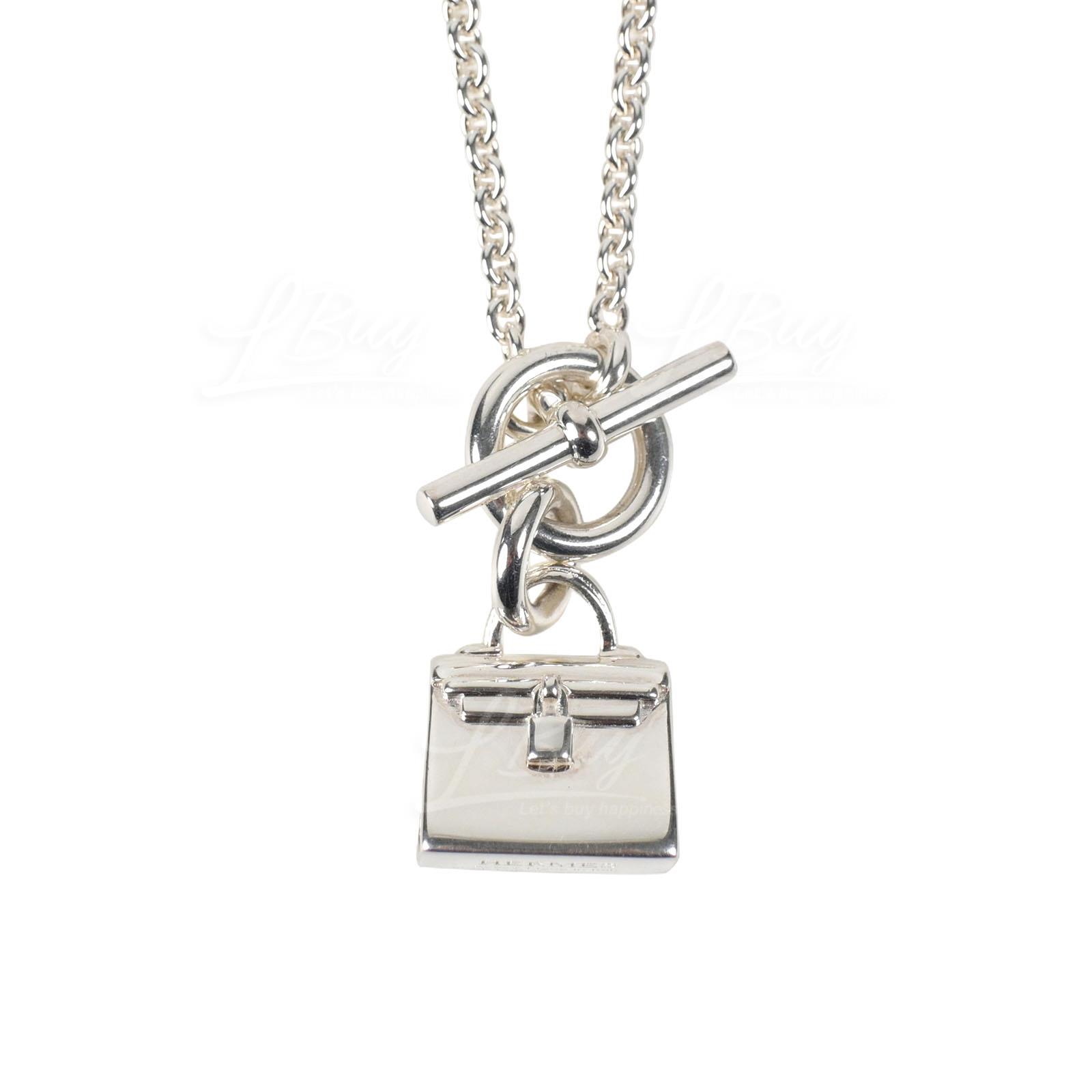 Hermes Amulettes Kelly Pendant 925 Sterling Silver Necklace