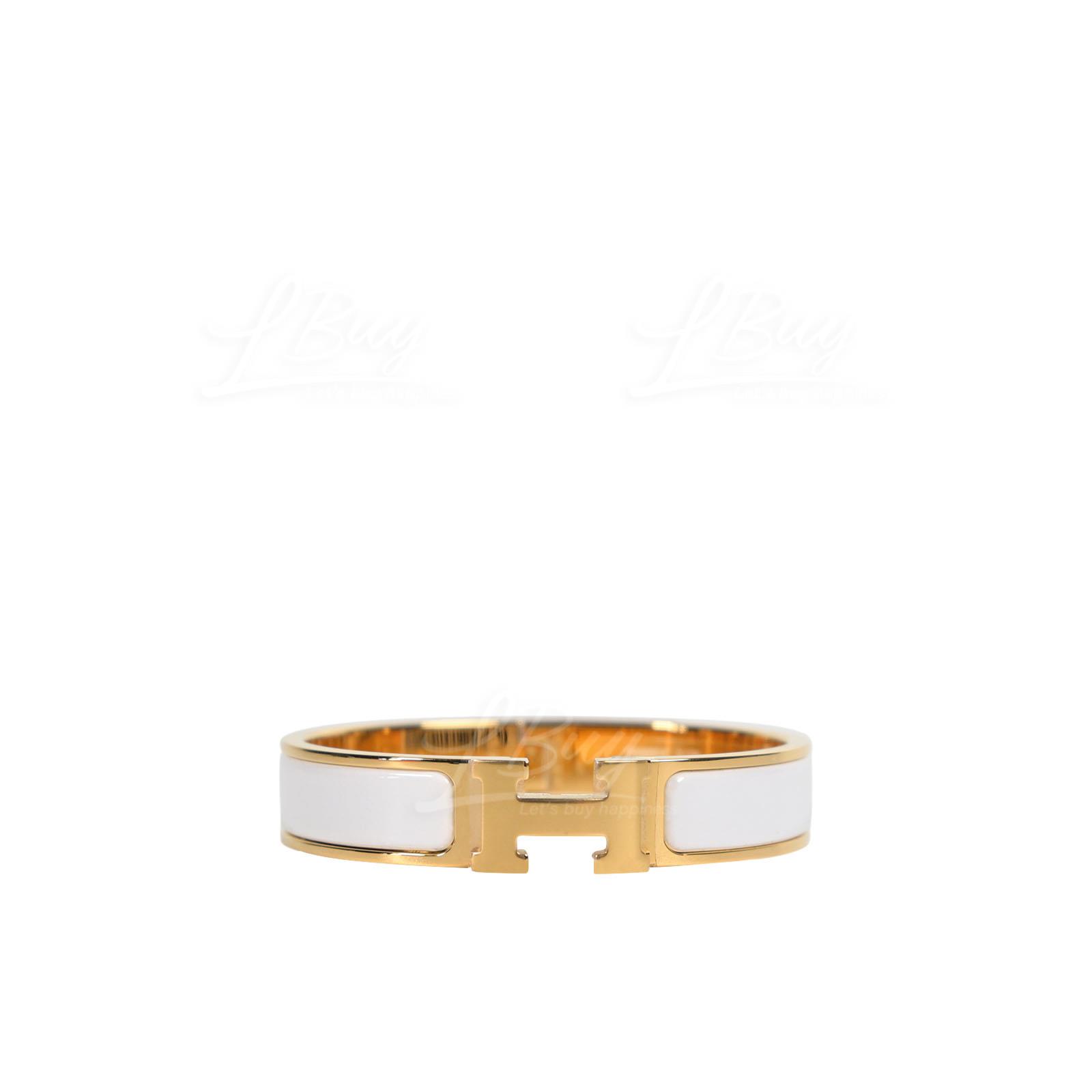 Hermes Clic H Bracelet White Gold ghw