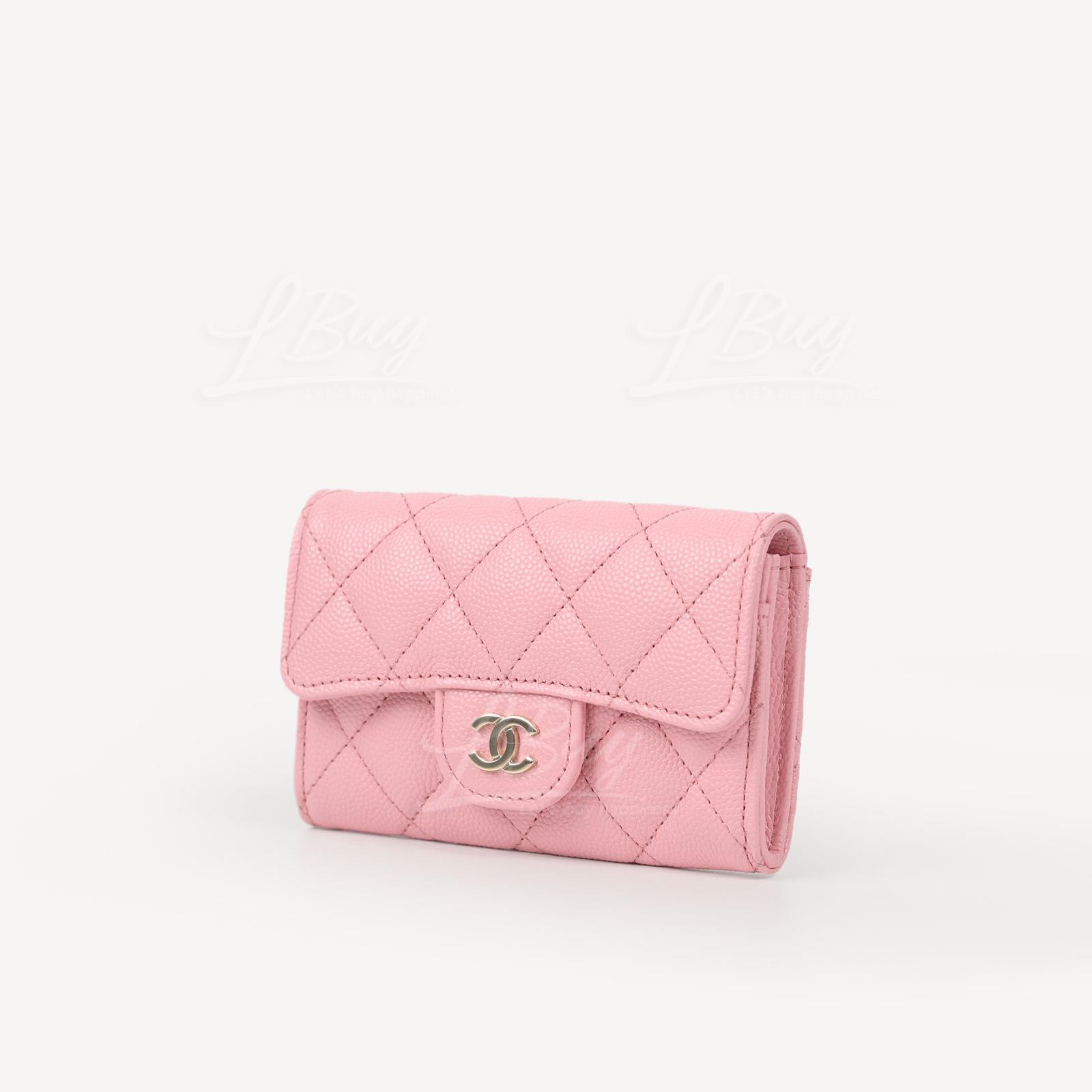 Chanel classic cheap card holder pink