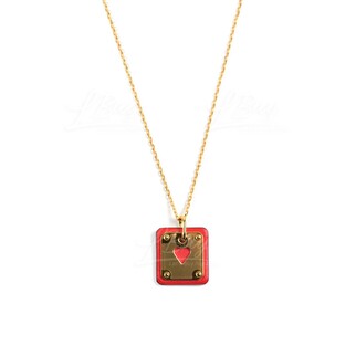 Hermes As de Coeur Necklace Rouge de Coeur with Gold Hardware