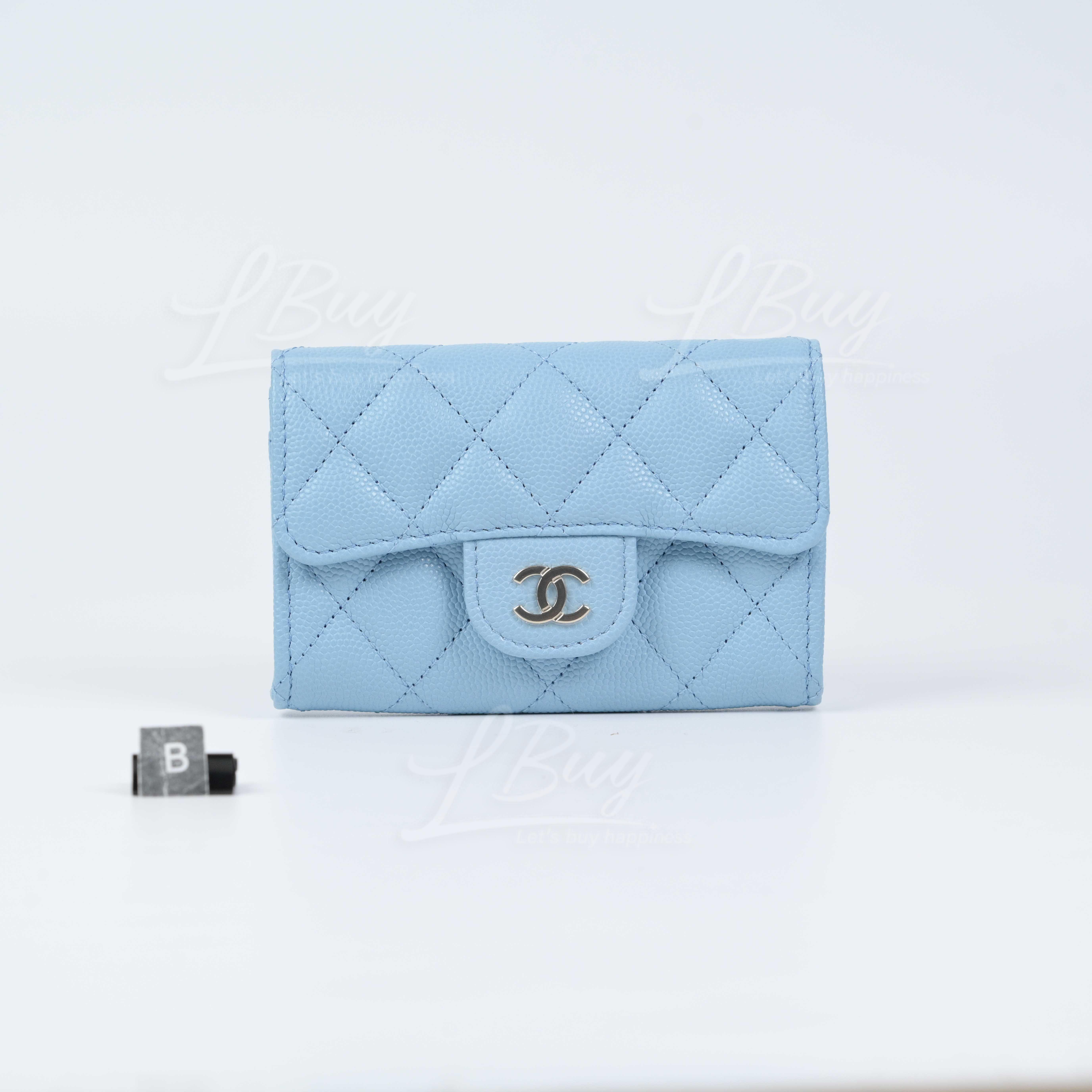 blue chanel card holder