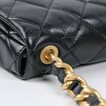 Chanel 黑色拼金色鏈帶垂蓋手袋