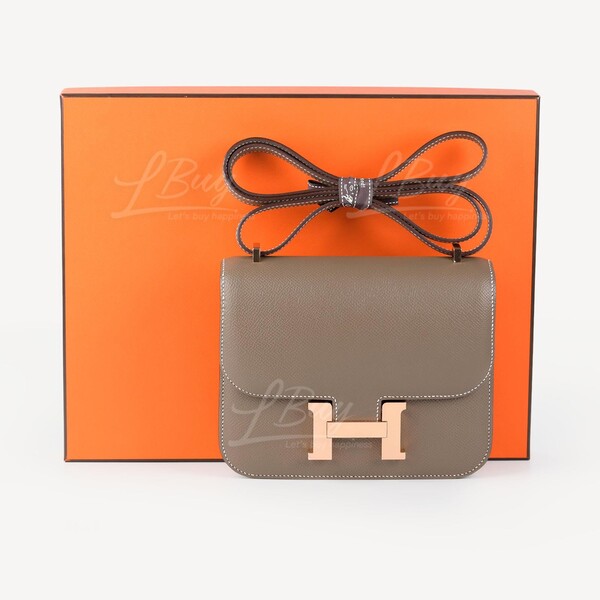 [100% Authentic] Hermes Constance 18 Etoupe Epsom, New Version With Mirror