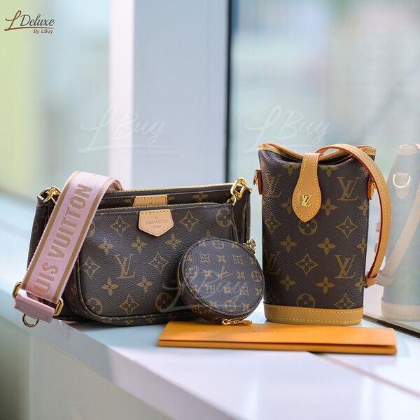 tas sling-bag Louis Vuitton Multi Pochette Accessoires Pink Strap
