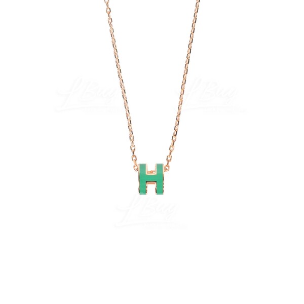 Hermes Necklace Pop H Mini Black Lacquer/ Yellow Gold New w/ Box |  Mightychic