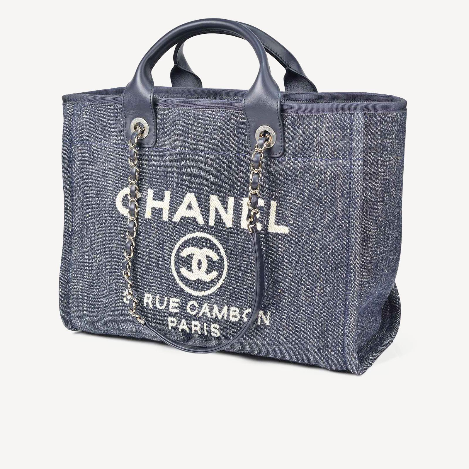 Chanel denim deauville tote sale