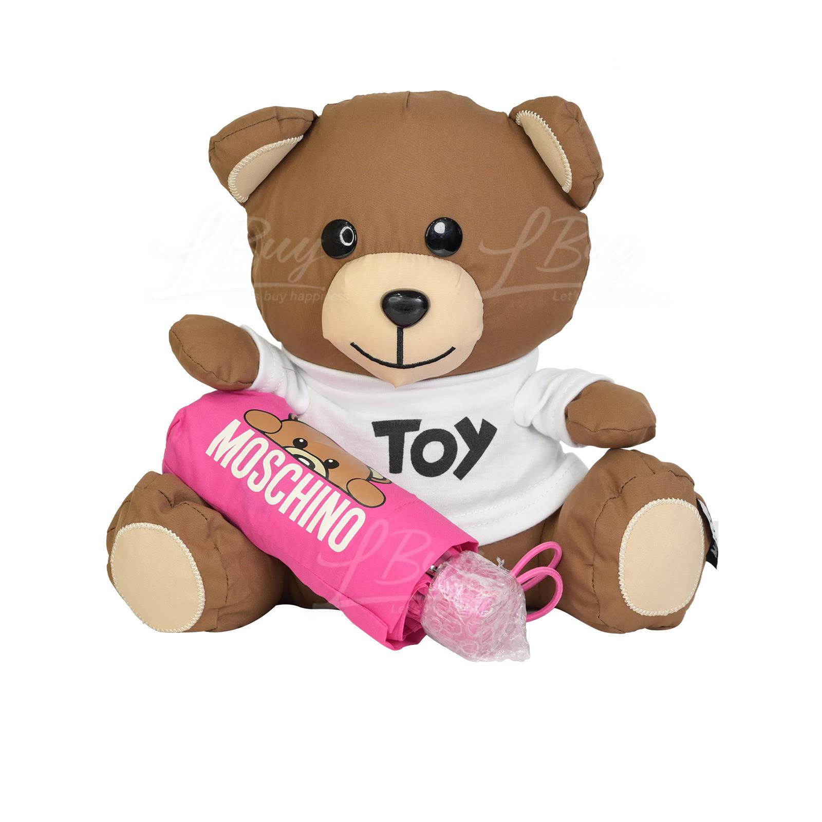 Moschino brown & white discount teddy bear & umbrella