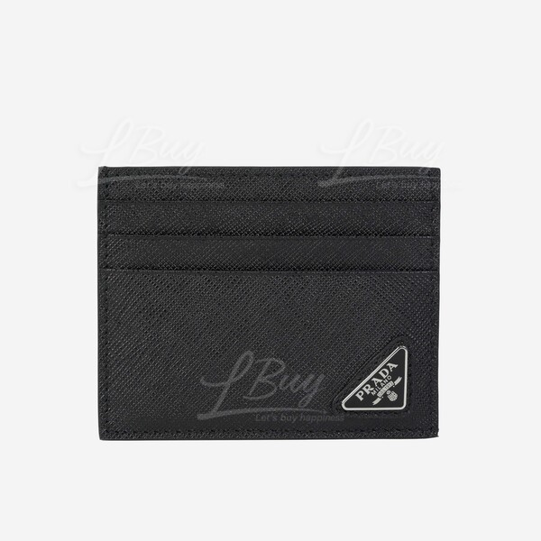 Prada saffiano triangle discount wallet