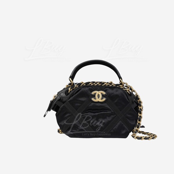 CHANEL-Chanel Nylon Grosgrain Chain Bag with Top Handle AP2669