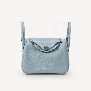 Hermes Lindy Mini Bag 08 Bleu Pale 單肩手袋 聖杯藍 銀扣
