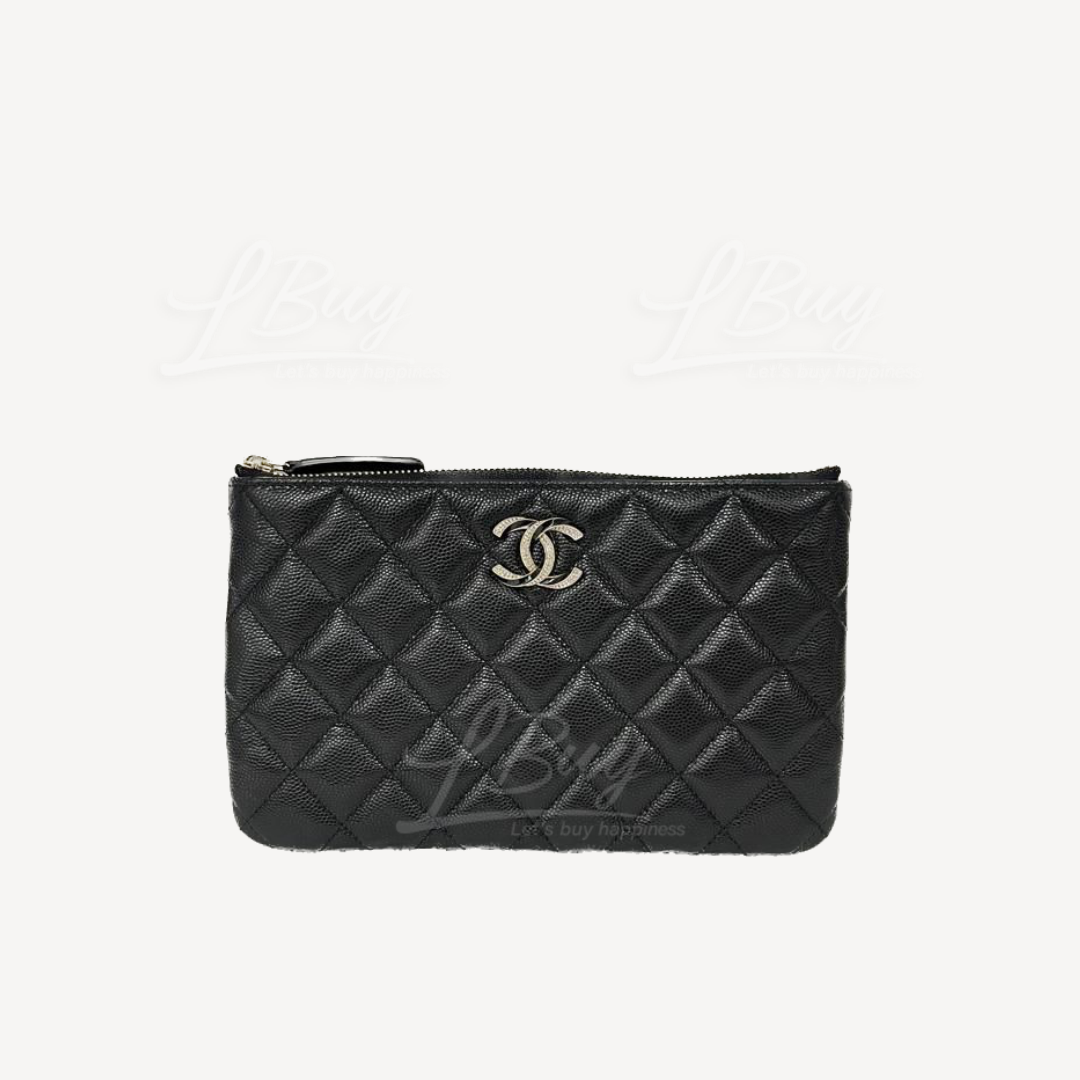 Chanel 金色水晶珐琅CC Logo 牛皮pouch