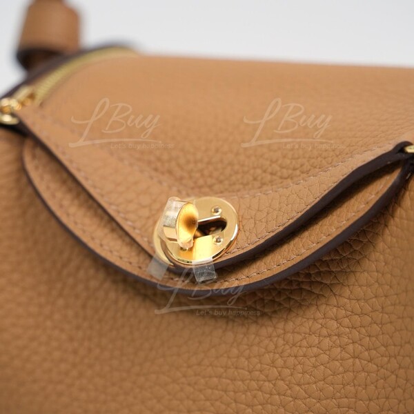 Hermes Mini Lindy Biscuit Taurillon Clemence Ghw B