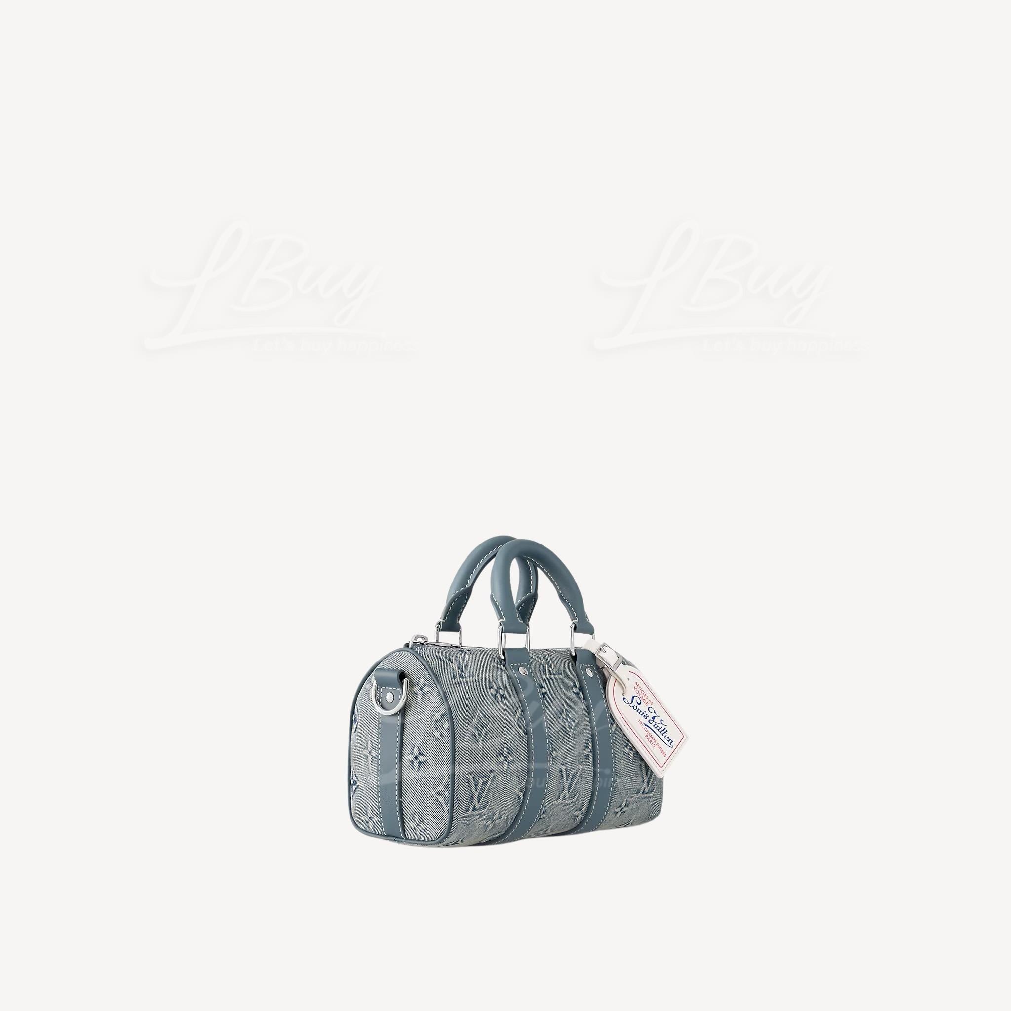 Louis Vuitton Blue Washed Denim Monogram Canvas Keepall