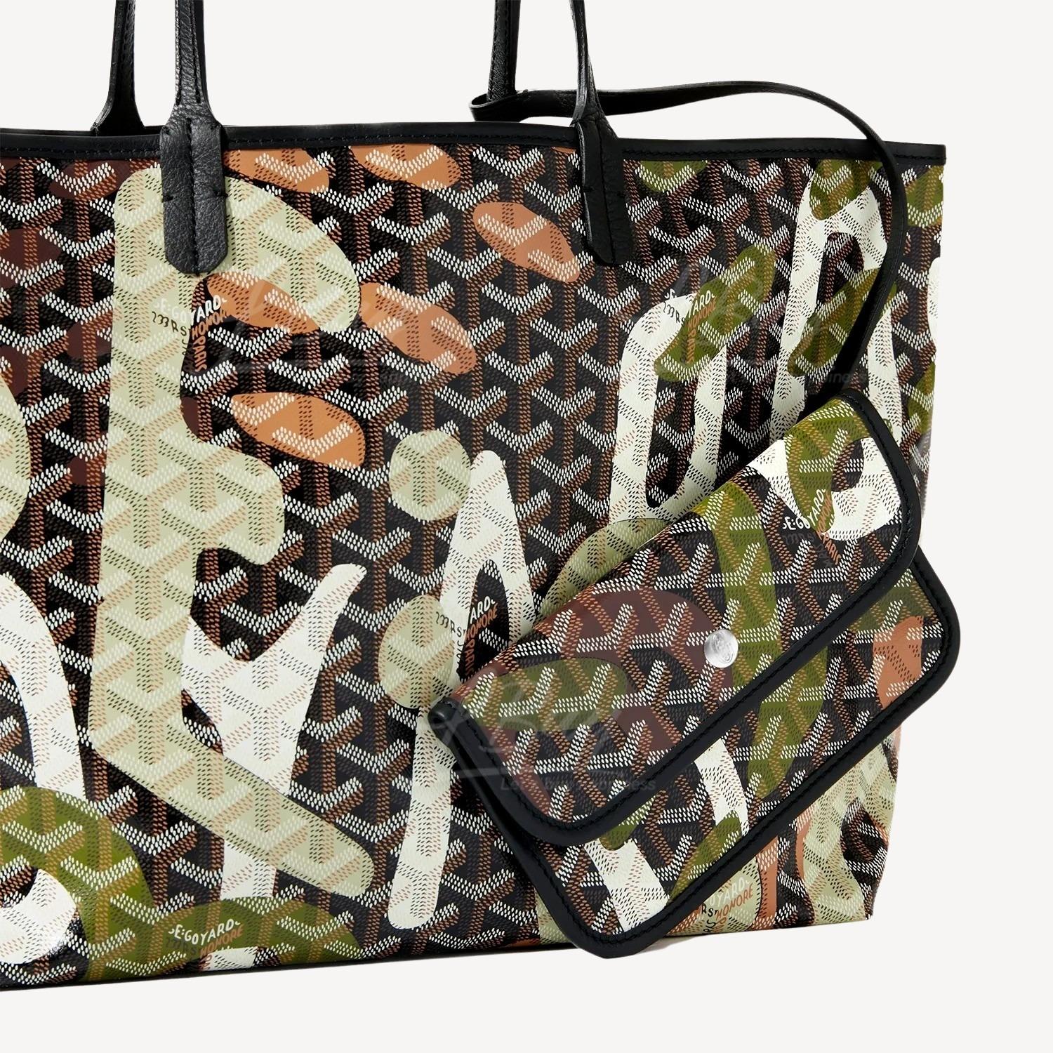 Goyard Saint Louis PM Tote bag Lettres Camouflage with pouch canvas leather  pink