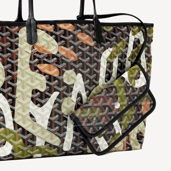 Goyard Saint Louis GM Tote Bag Camouflage Black & Pink