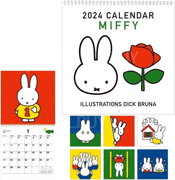 MIFFY-MIFFY 2024 Wall Calendar 掛牆月曆白色