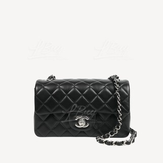Chanel Classic Flap Bag Sliver Chain Black 20cm A69900