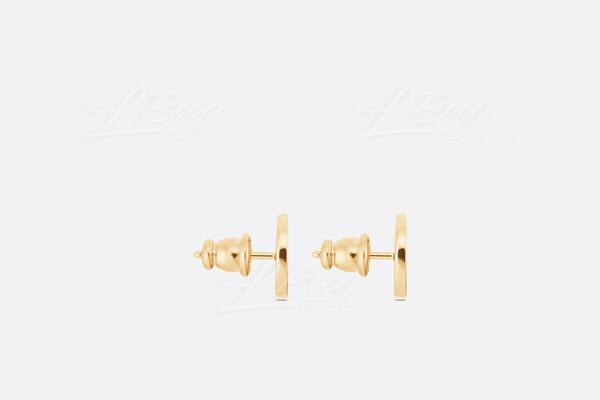 Petit CD Stud Earrings Gold-Finish Metal