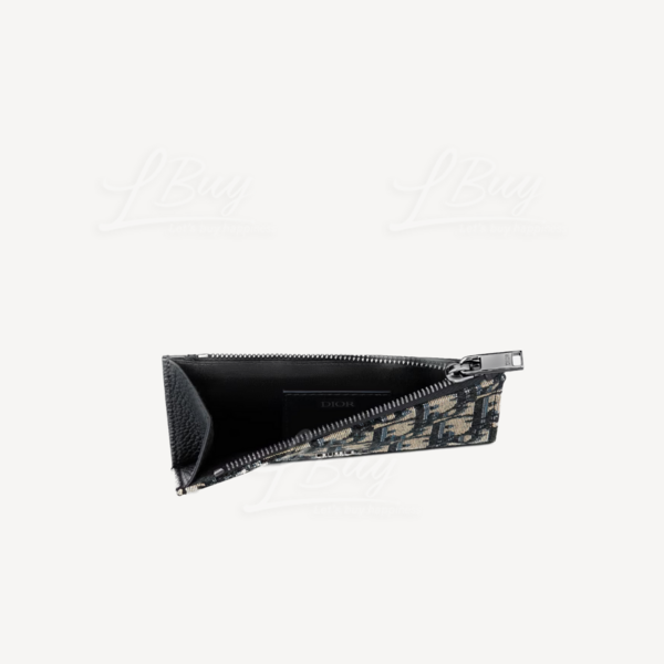 Card Holder Beige and Black Dior Oblique Jacquard with Black Grained  Calfskin