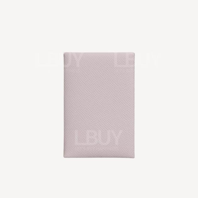 Hermes Calvi Card Holder Mauve Pale