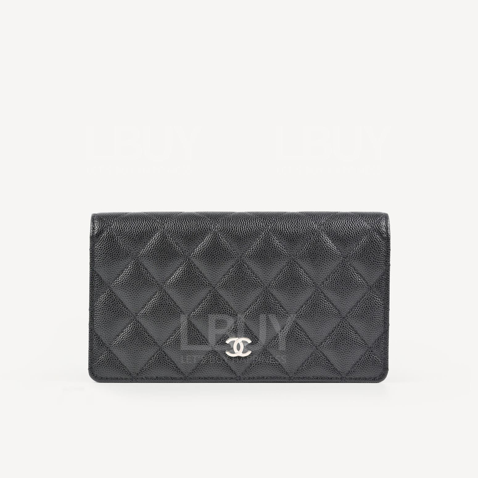 Chanel 經典垂蓋卡槽長銀包 銀扣 AP0233