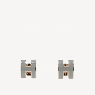 Hermes Mini Pop H Earrings 耳環 栗子灰配玫瑰金色