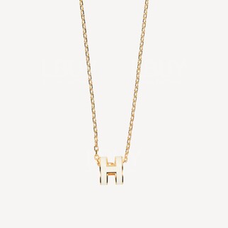 Hermes Mini Pop H Necklace 項鍊 白色配金色