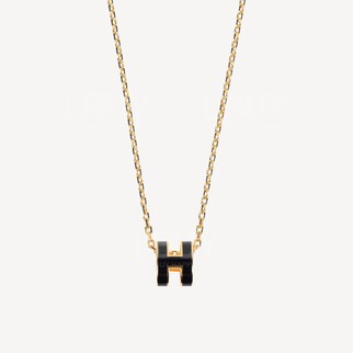 Hermes Mini Pop H Necklace 項鍊 黑色配金色